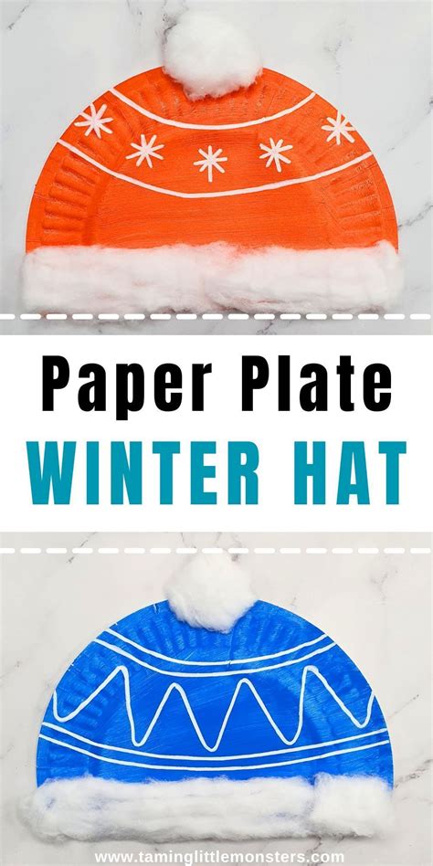 Easy Paper Plate Winter Hat Craft for Kids - Taming Little Monsters | Winter crafts preschool ...