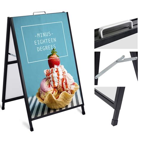 Buy AkTop Heavy Duty A-Frame Sidewalks Signs 24 x 36 Inch, Portable Double-Sided Sandwich Board ...