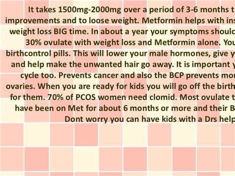 Metformin and Weight Loss with PCOS?