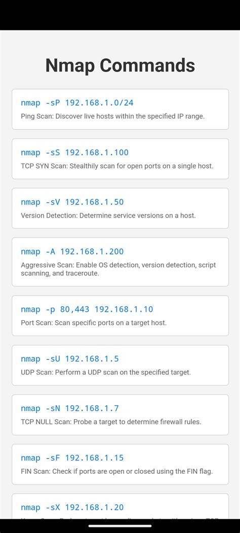 Nmap Commands安卓最新版本1.0