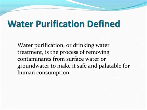 Water purification methods