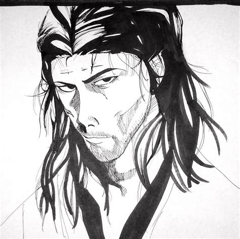 Drawing Vagabond Characters until the series returns which I doubt, Day 1 "Musashi but cosplayed ...