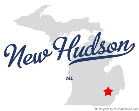 Map of New Hudson, MI, Michigan