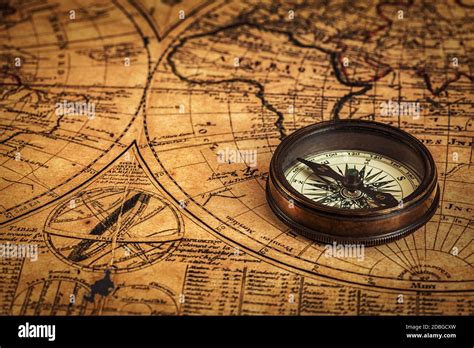 Travel geography navigation concept background - old vintage retro ...