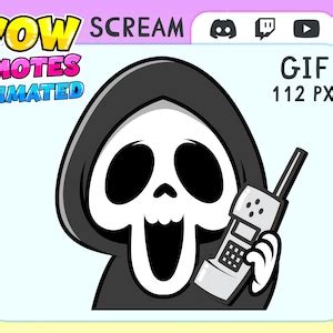 Scream Movie Animated Emote Wazzup Animated Emote Ghostface - Etsy