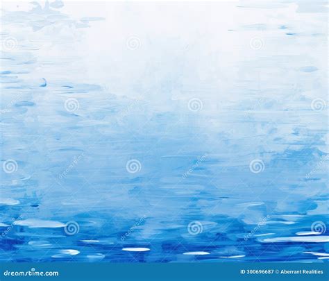 Watercolor Painting of the Ocean with Waves and Clouds Stock Illustration - Illustration of ...