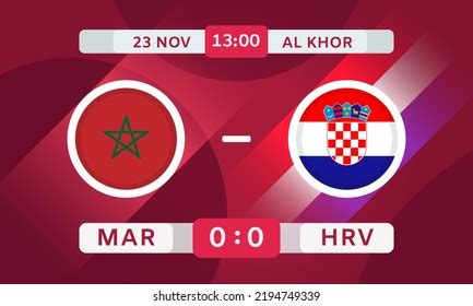 Morocco Vs Croatia Match Design Element Stock Vector (Royalty Free) 2194749339 | Shutterstock