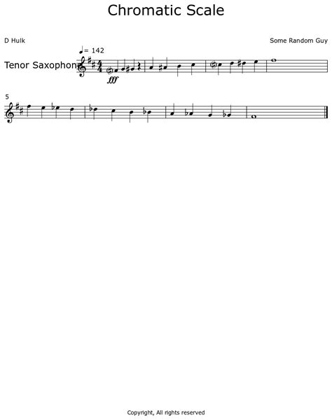 Chromatic Scale - Sheet music for Tenor Saxophone