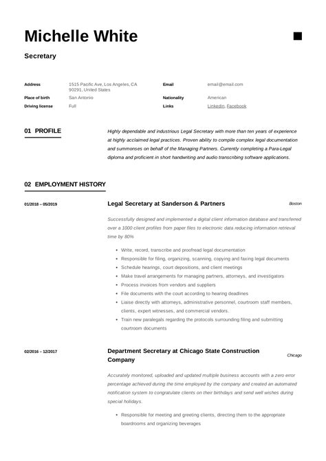 Secretary Resume & Writing Guide | +12 TEMPLATE SAMPLES | PDF