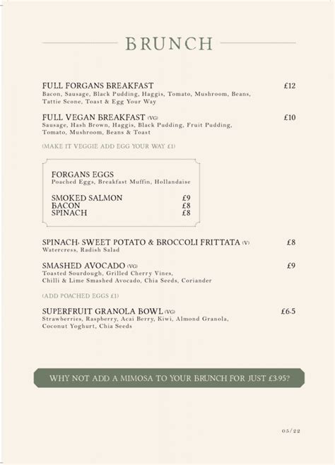 Forgan’s Broughty Ferry Dundee's full menu online