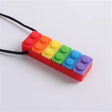 Sensory Lego Block Chewelry Silicone Pendant Necklace – Fidget & Co.