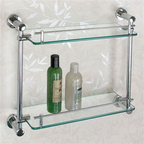 Ceeley Tempered Glass Shelf - Two Shelves | Glass shelves in bathroom, Glass bathroom shelves ...