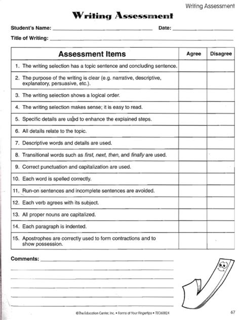 Writing Assessment Rubric - free printable | Writing assessment, Assessment rubric, Writing school