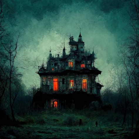 Premium Photo | Scary Haunted House Scenes Dark Halloween