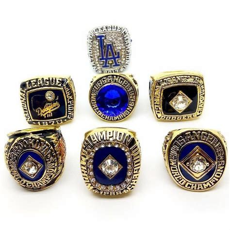 Los Angeles Dodgers World Series 7 PCs Championship Rings Set--Size 11 ...