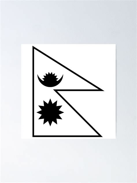 "Nepal Flag Black and White" Poster for Sale by YUTA- | Redbubble