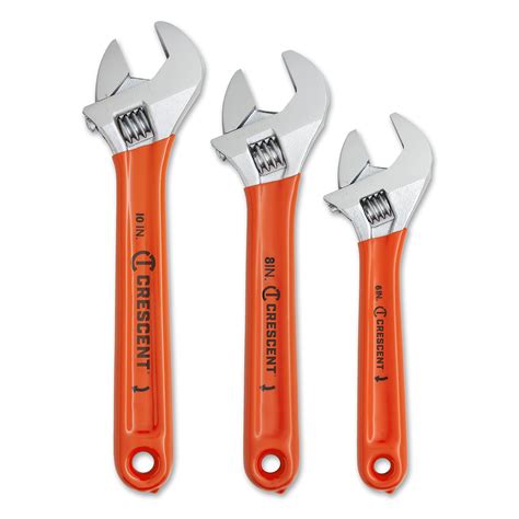 Buy Crescent 3 Piece Adjustable Cushion Grip Wrench Set 6", 8" & 10" - AC26810CV Online at ...