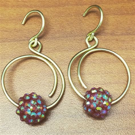 Gold Hoop Earrings Wire Wrapped Earrings Gold Beaded - Etsy