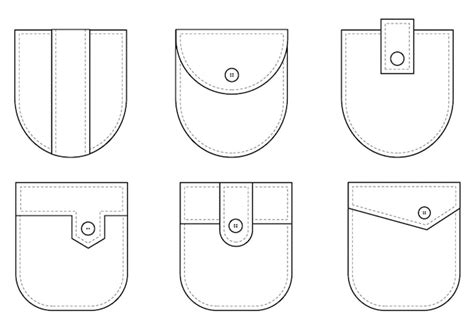 Premium Vector | Patch pocket Set of uniform patch pockets shapes for ...