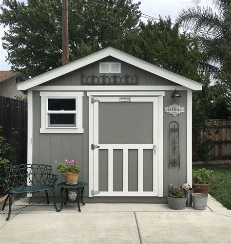 Our perfect Tuff Shed compromise...She Shed on the outside and He Shed interior! | Backyard ...