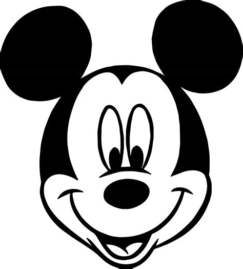 Mickey Mouse Face Cartoon Coloring Page - Wecoloringpage.com