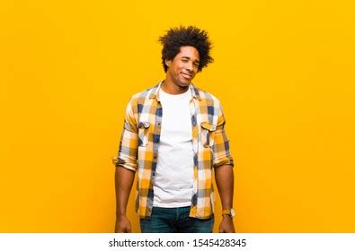 Young Black Man Looking Happy Friendly Stock Photo 1545428345 | Shutterstock