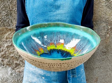 Ceramic Large Bowl Handmade Fruit Bowl Gift for Home - Etsy