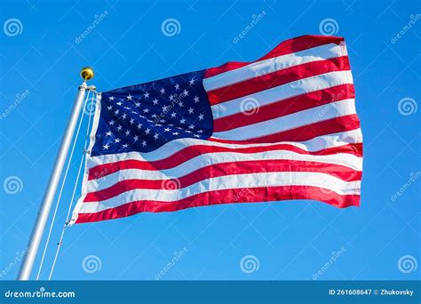 The American Flag in the Wind Stock Image - Image of liberty, single ...