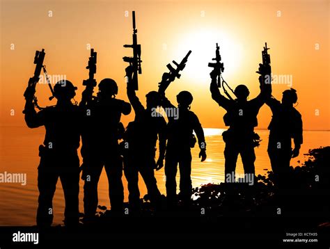 Army soldier silhouettes Stock Photo - Alamy