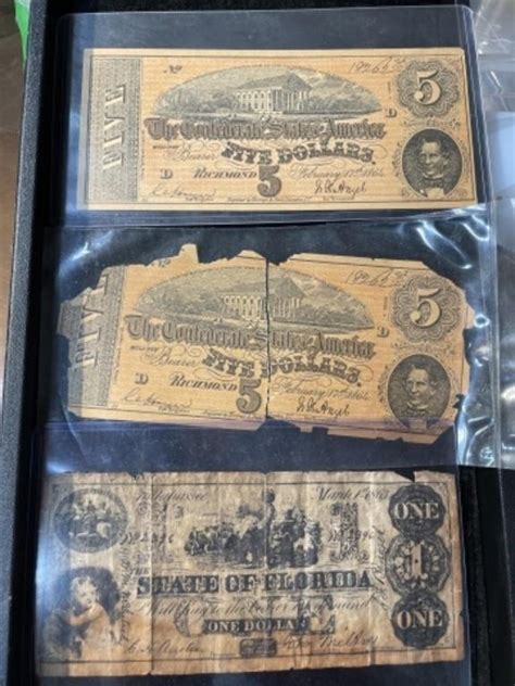 Antique 5 Dollar Bills and One Dollar Bill | Live and Online Auctions ...