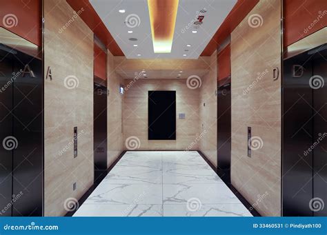 Modern Building Elevator Lobby Stock Image - Image of corridor, business: 33460531