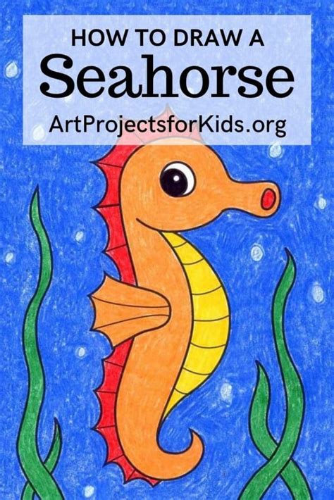 How to Draw an Easy Sea Horse | Easy Sea Horse Coloring Page