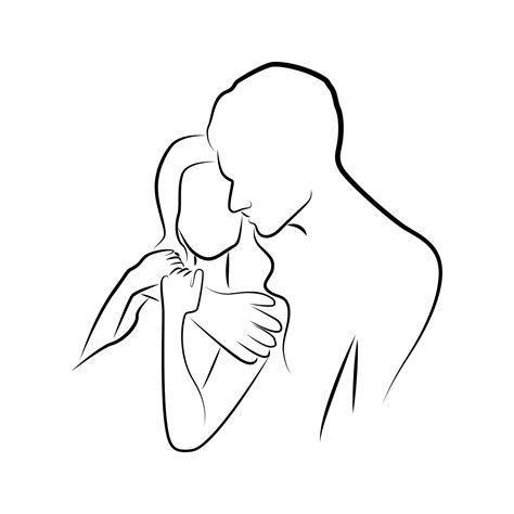 Hugging Lovers in Linear Style 19021249 Vector Art at Vecteezy