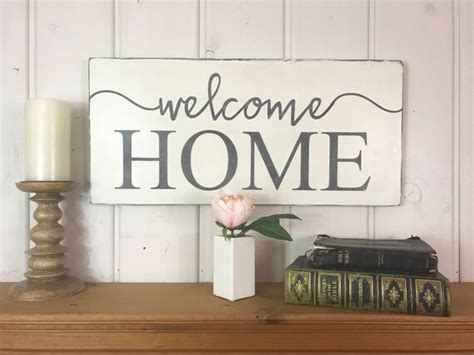 Welcome home sign rustic wood sign home sweet home