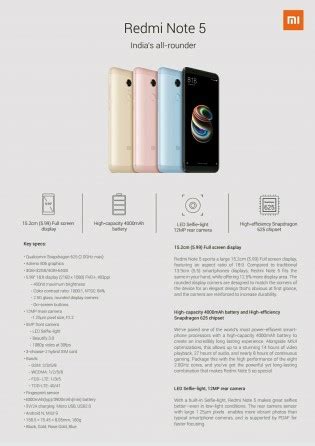 Xiaomi Redmi Note 5 and Redmi Note 5 Pro specs leak in full - GSMArena ...