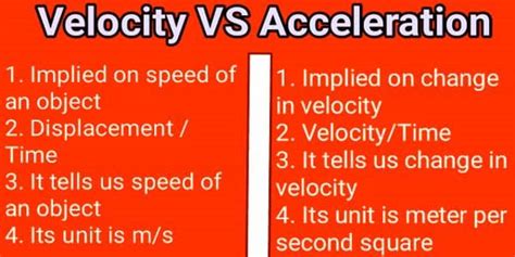 Difference between Velocity and Acceleration - Assignment Point