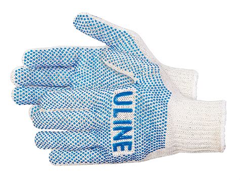 PVC Dot Knit Gloves - Double-Sided, Blue, Large S-6778BLU-L - Uline