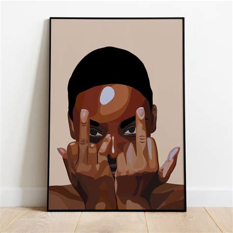 Black Women Middle Finger Art - Etsy