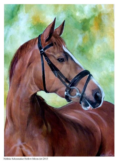 Brown horse canvas painting by Hollow-Moon-Art on DeviantArt