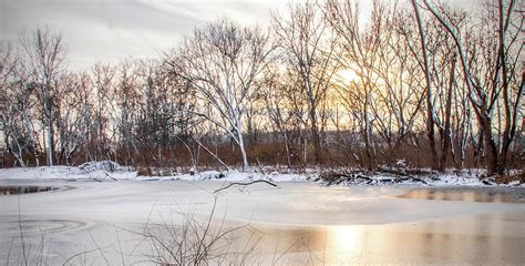 Sunset on Frozen Pond Photograph by Ira Marcus | Fine Art America