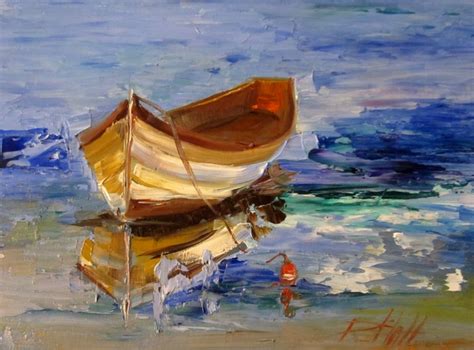 Painting of the Day, Daily Paintings by Delilah: Row Boat Daily Oil Painting