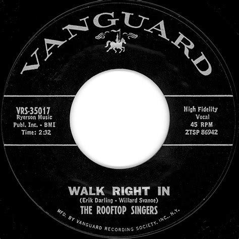 The Rooftop Singers - Walk Right In (1962, Vinyl) | Discogs