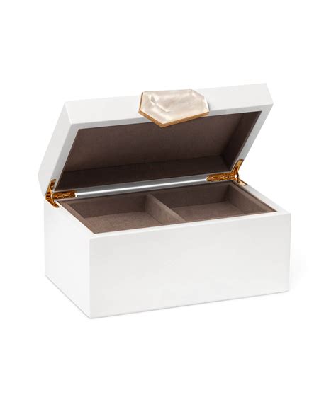 Small Jewelry Box in White Lacquer with Ivory Mother-of-Pearl | Kendra ...