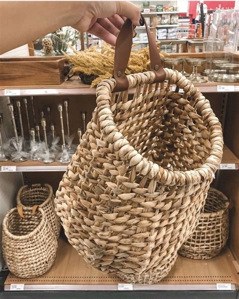 10.2" x 7" Hanging Water Hyacinth Basket with Leather Handle Natural - Threshold™ | Water ...