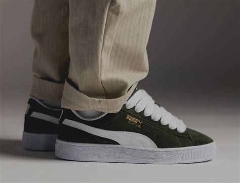 Puma Suede XL dark olive white | BijSMAAK.com