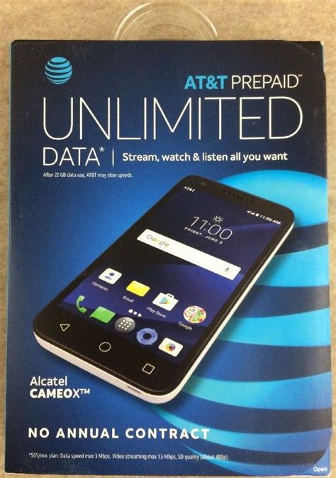 Alcatel CAMEOX 4G LTE 16GB AT&T Prepaid Smartphone Cell Phone NEW #Alcatel #Smartphone | Prepaid ...