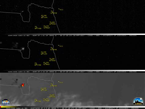 GOES-16 daytime and nighttime images of the West Mims Fire in Georgia — CIMSS Satellite Blog, CIMSS