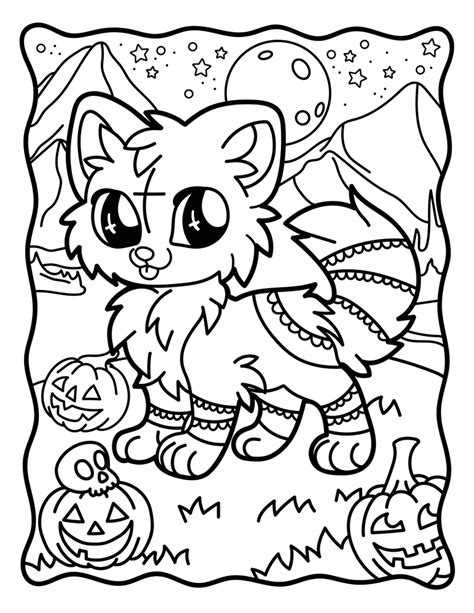 Halloween Coloring Pages for Kids Halloween Cats - Etsy