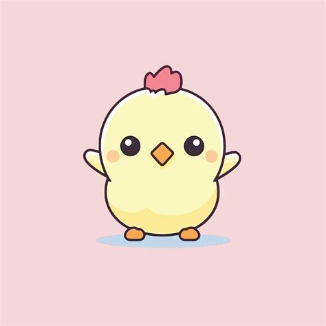 Cute kawaii chicken chibi mascot vector cartoon style 23137955 Vector ...