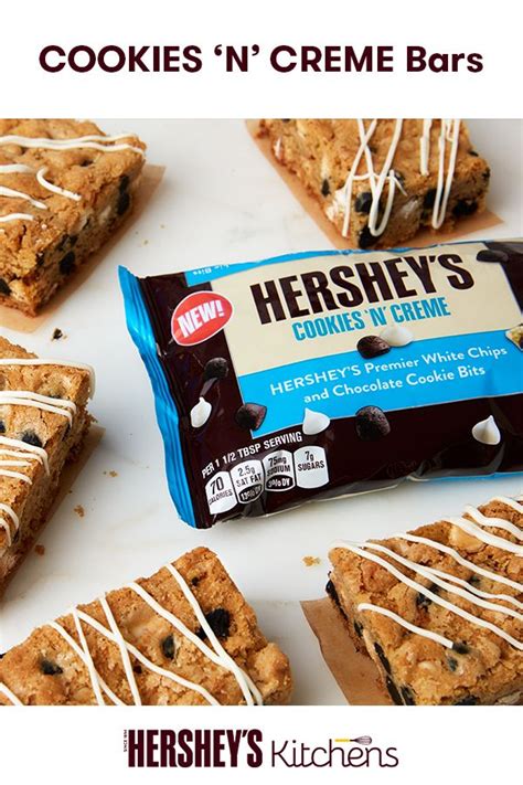 Take a spin on the classic flavor with these Cookies ‘N’ Creme Bars. Made with HERSHEY’S Cookies ...